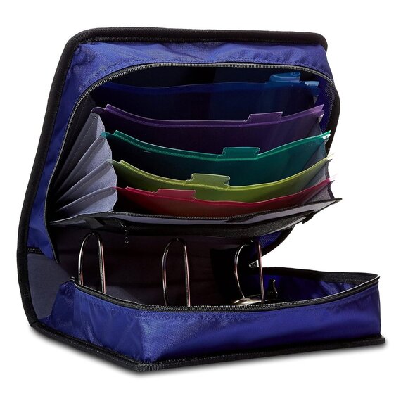 AmazonBasics 3-Ring Zipper Binder - O-Ring, 3-inch, Blue - Picture 1 of 3